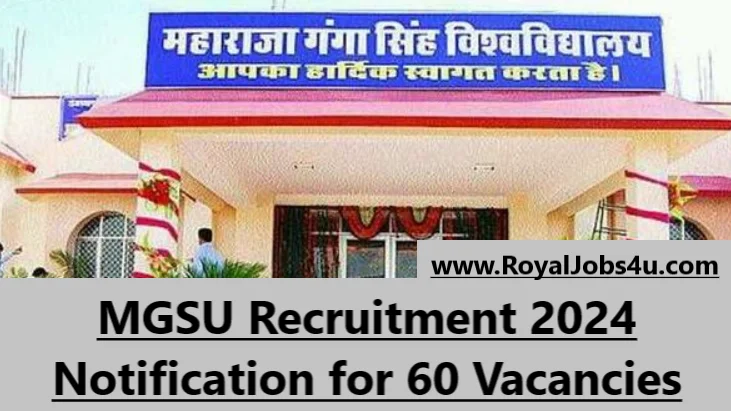 MGSU Recruitment 2024 Notification for 60 Vacancies