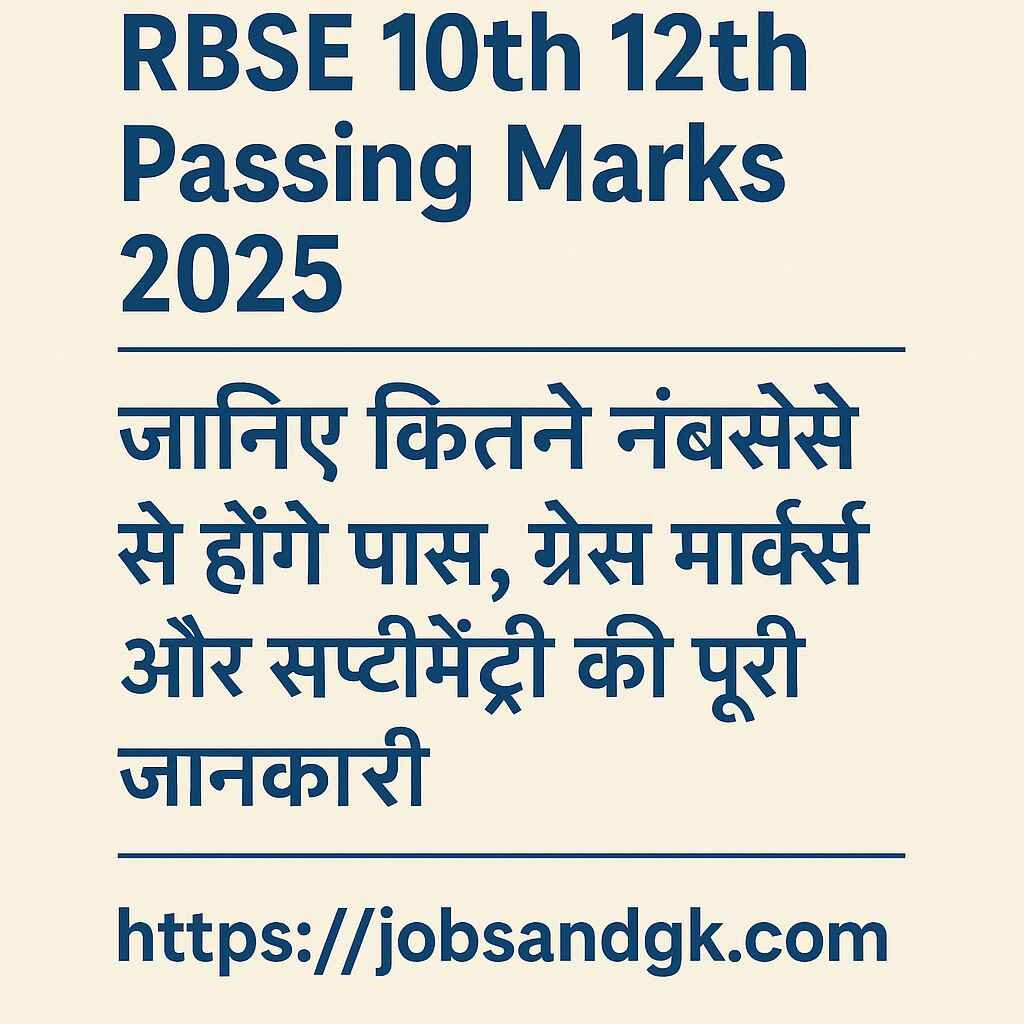 RBSE 10th 12th Passing Marks 2025
